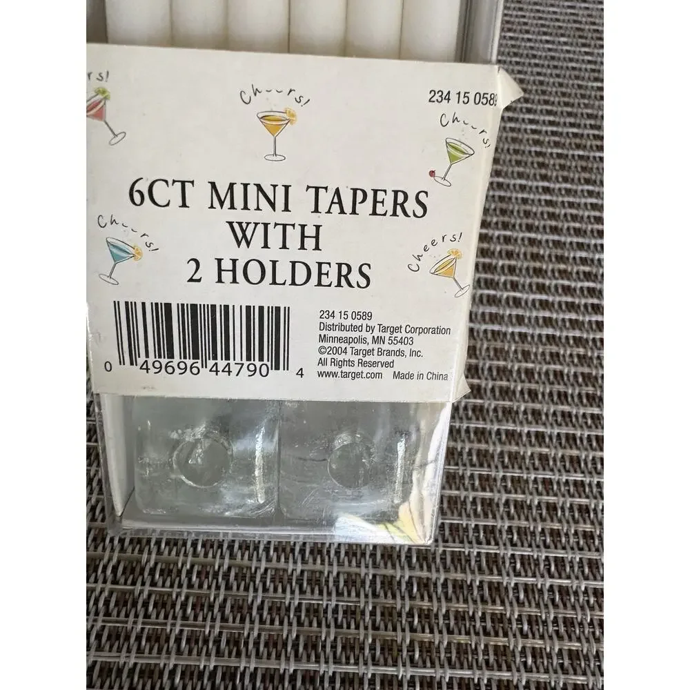 Lot of 3 Target Mini Candle Tapers 2004 Green White 6